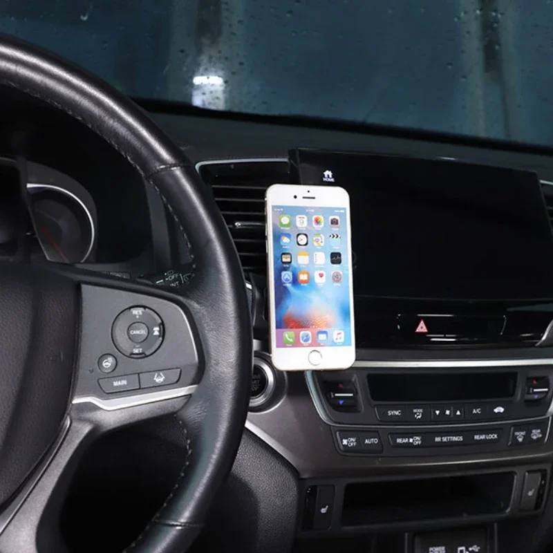 

For Honda Pilot 2016-2022 Interior Car Accessories ABS Black Car Air Vent Mobile Phone Holder GPS Navigation Bracket