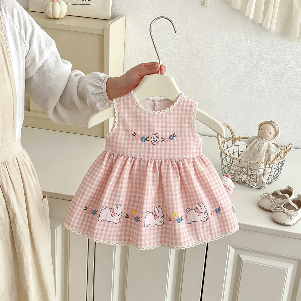 vestido-de-verao-para-bebe-em-xadrez-com-estampa-de-desenho-animado-vestido-de-algodao-para-meninas-vestido-de-princesa-fofo-e-doce-roupas-para-meninas-bebe-﻿