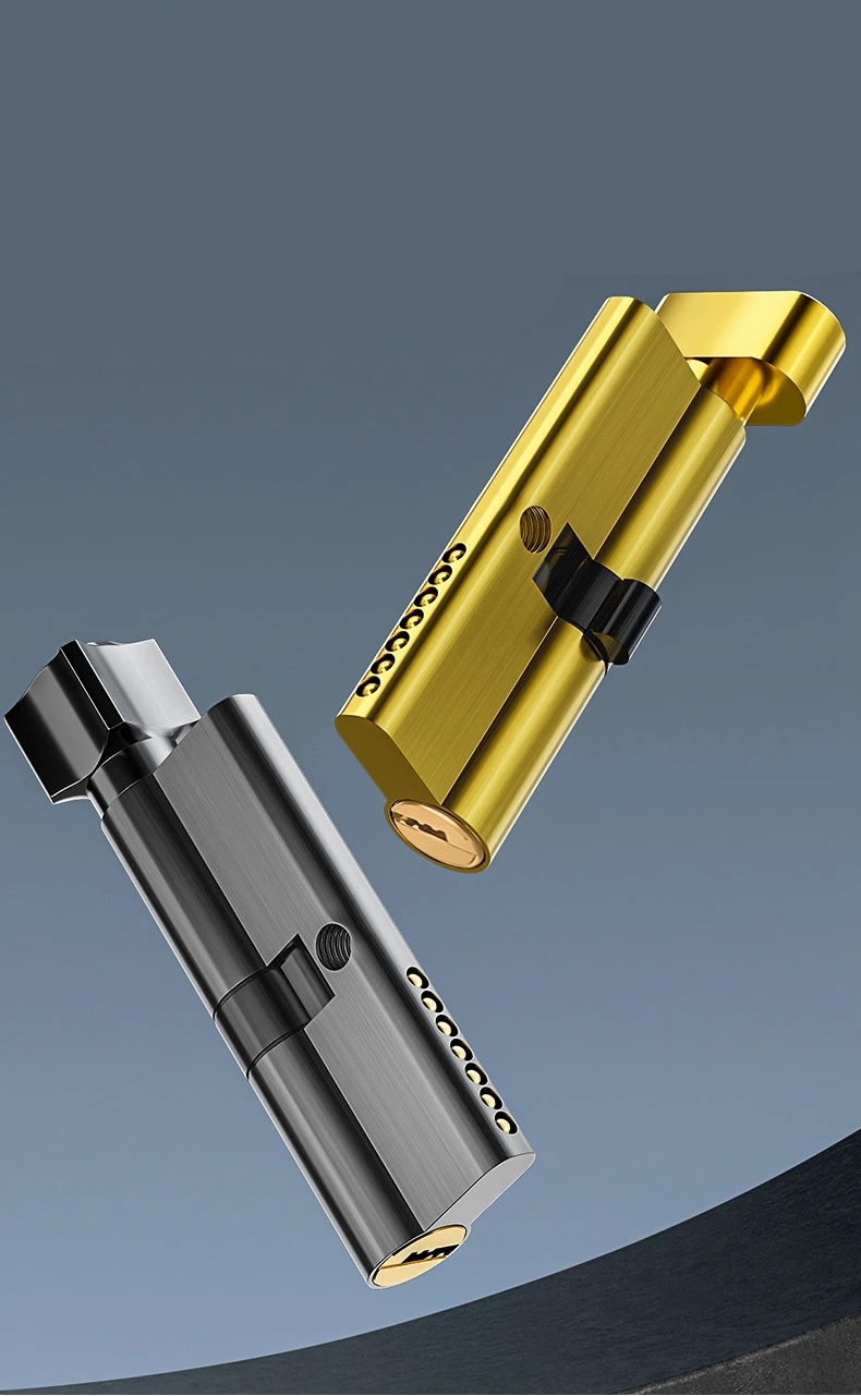 Cilindro de fechadura substituível para casa, porta interna antirroubo, cilindro de fechadura excêntrico com chaves, liga de zinco e alumínio, liga de cobre