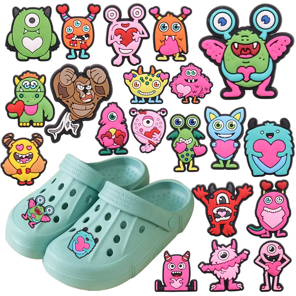 

20Pcs Various Little Monsters Boys Girls Cute PVC Shoes Charms Ornaments Adult Clog Buckle Fit Birthday Present