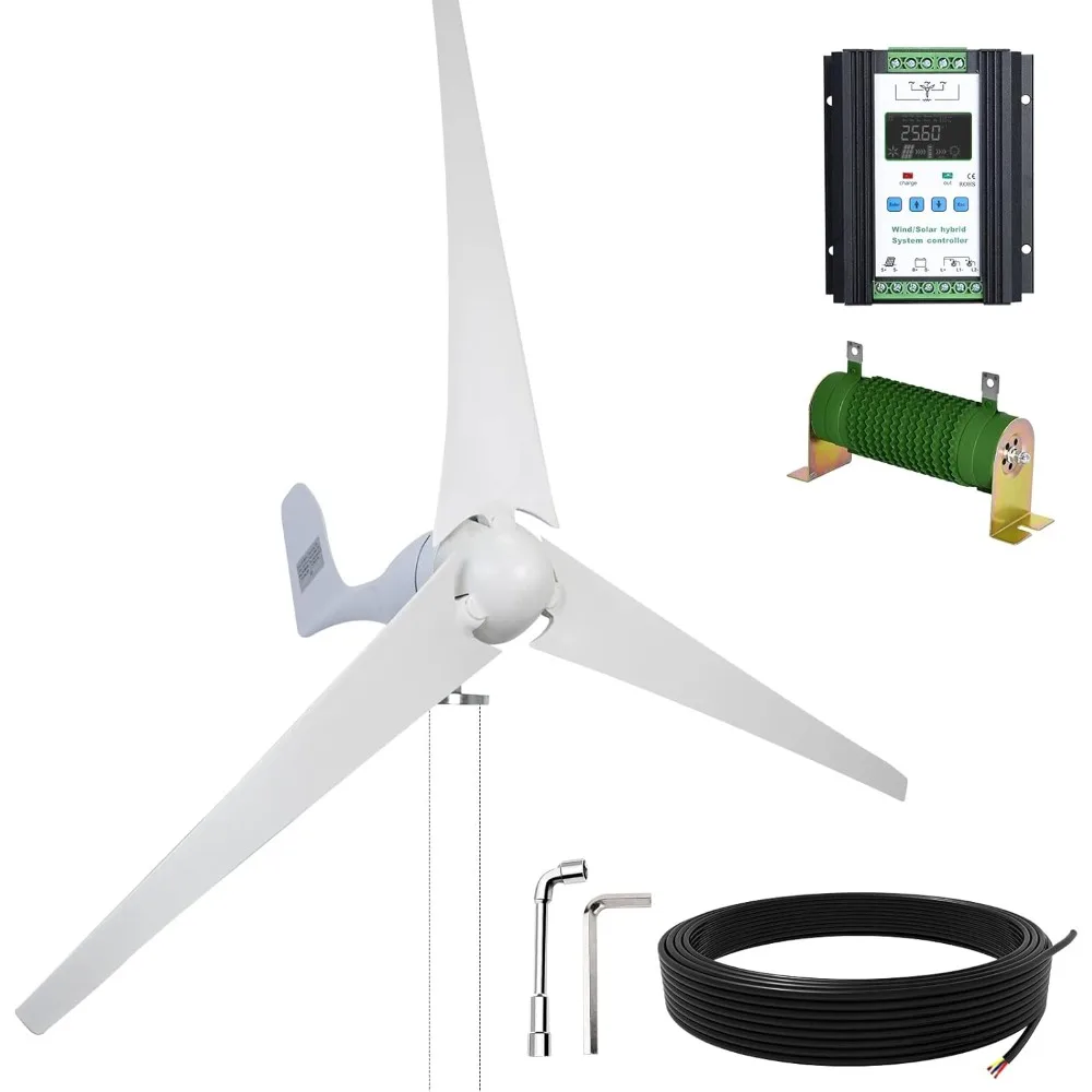

400W Wind Turbine Generator Power Kit (New Upgrade) with 40A PWM Solar Wind Hybrid Controller for Streetlight/Wind System