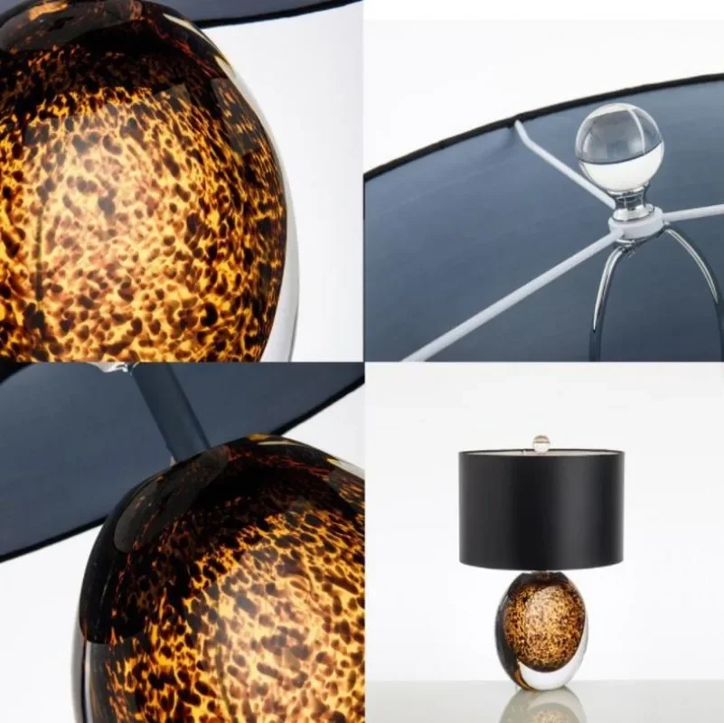 Nordic crystal table lamp, artistic creativity amber hotel restaurant study children's bedroom