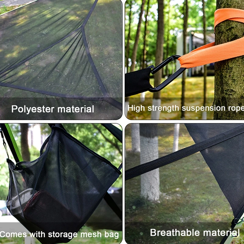 1 Set Triangular Big Portable Outdoor Camping Hammock With Nylon  Hammock  Hanging Bed ﻿