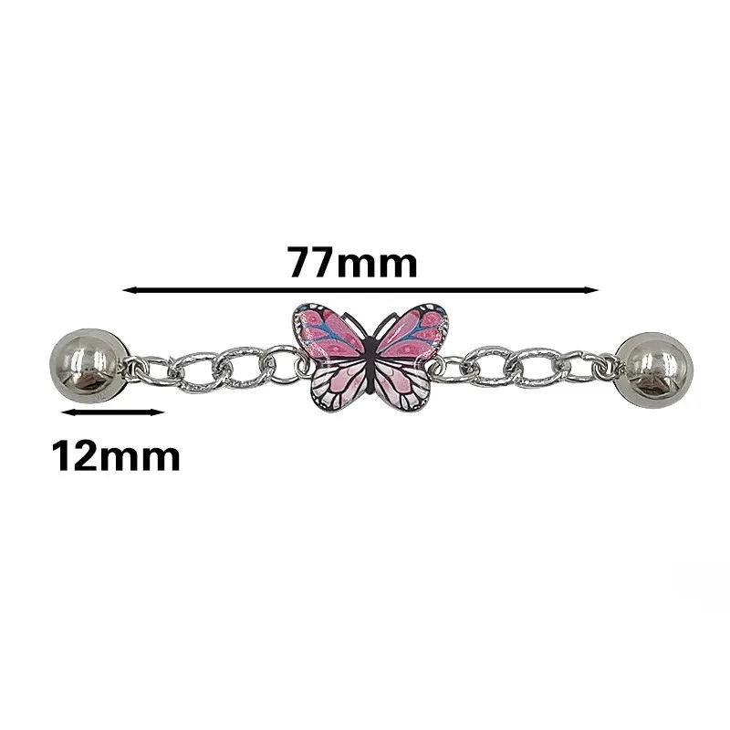 1ชิ้นรองเท้าโซ่รูปผีเสื้อที่มีสีสันสวยงามดอกไม้ประดับตกแต่งสำหรับผู้หญิงรองเท้าแตะแบบทำมือทำมือรองเท้าแตะสำหรับเด็กผู้หญิงหัวเข็มขัดสำหรับใส่รองเท้าเป็นของขวัญ