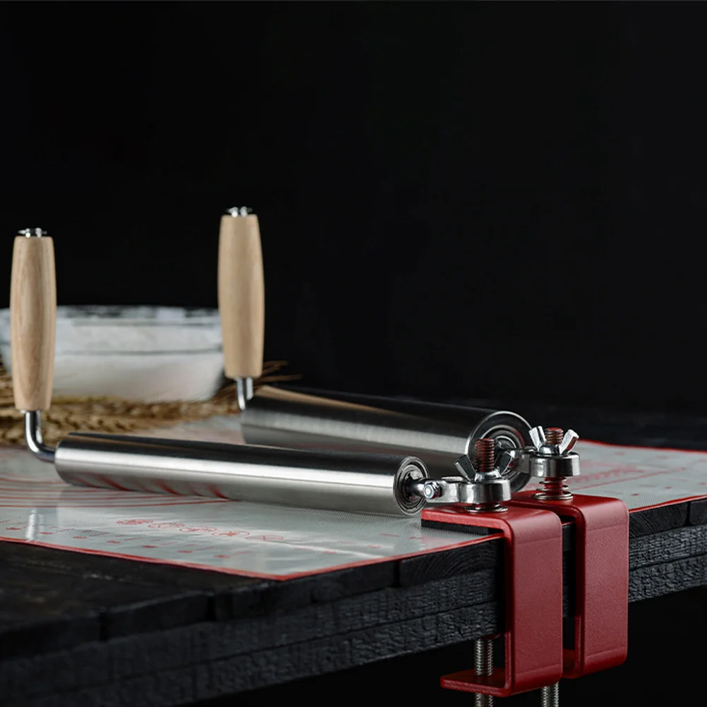 

Stainless Steel Rolling Pin Size L Single on Roller Kitchen Tool for Dough Cookie Fondant Pastry Baking