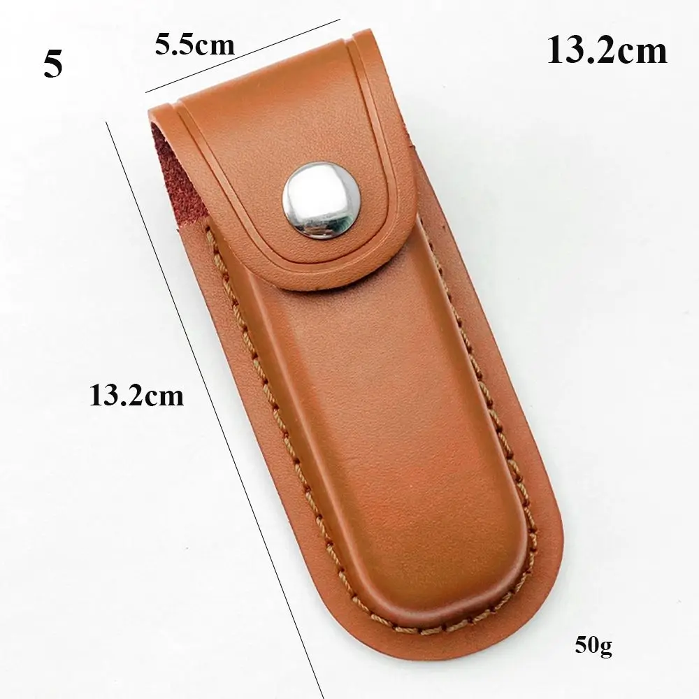 High Quality Pocket Brown Hunt Knife Sheath Holster Fold Knife Tool Camp Outdoor Carry Belt Loop Case Flashlight Case image 6