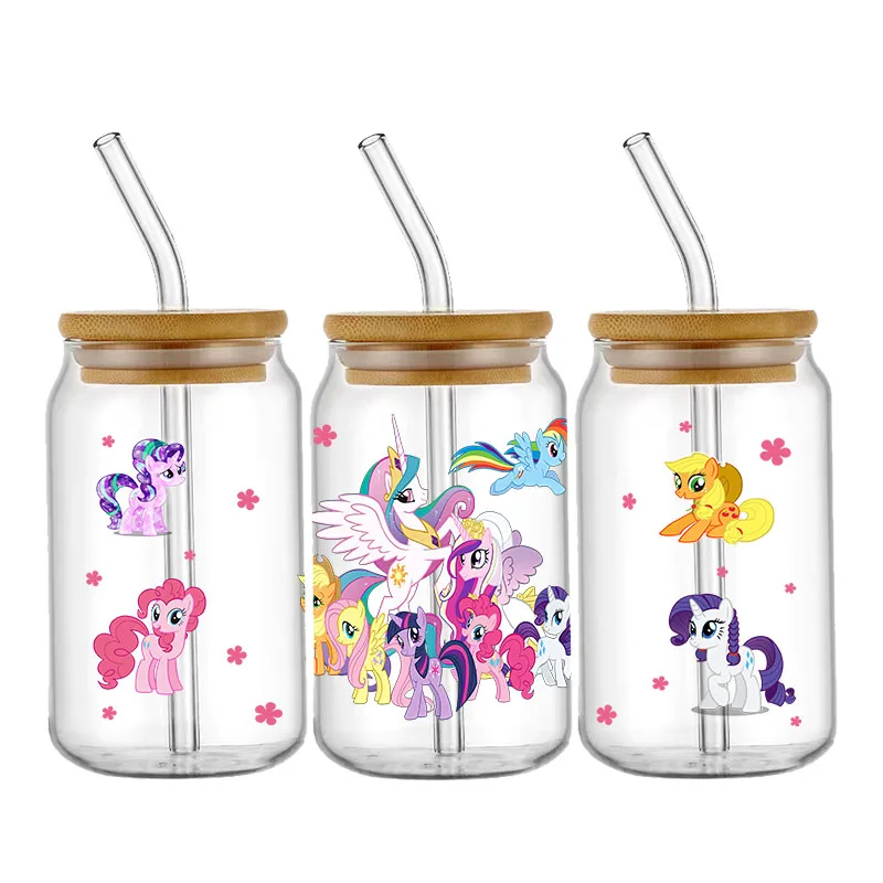 UV DTF Transfer Sticker Cartoon Cute Princess UV Cup Wrap 16oz Glass Personalize Custom Labels DIY Logo Selfadhesive Waterproof