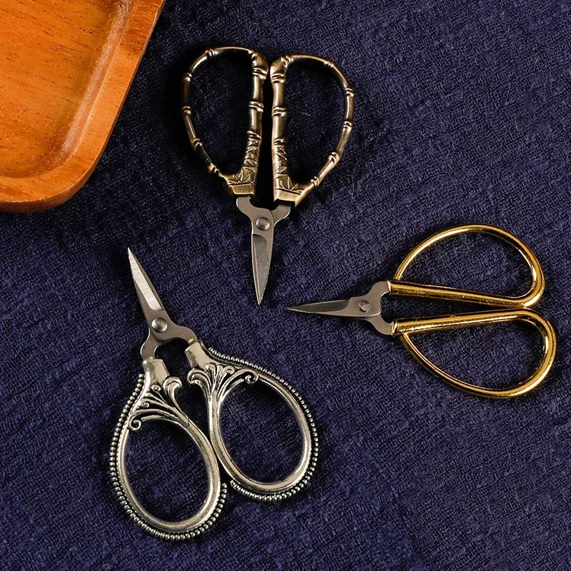 6cm Mini Retro Pocket Scissors Antique Thread Cutter Vintage  Embroidery Cross Stitch Sewing Stainless Steel