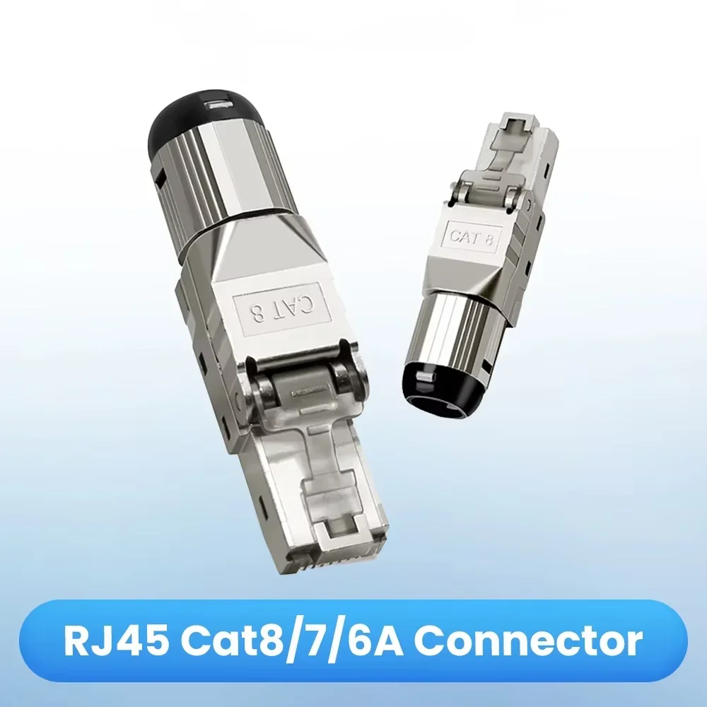 1PCS RJ45 Cat8 Cat7 Cat6A Connector Shielded Toolless Modular Termination Plug 2000MHz 40G LAN Cable for 22AWG-24AWG