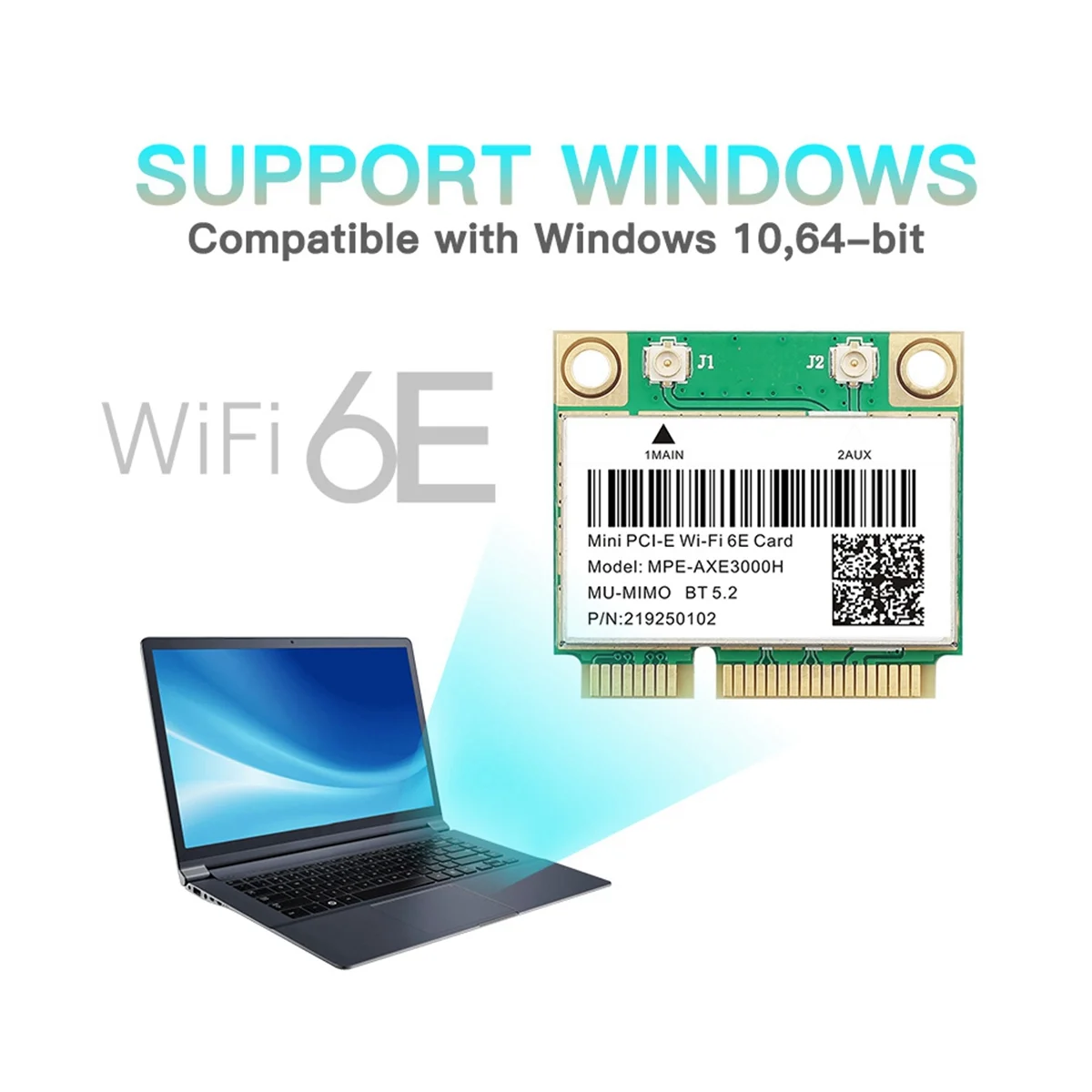 WiFi 6E MPE-AXE3000H Mini PCI-E Wifi Card Bluetooth 5.2 AX210 Network Card 802.11AX/AC Wireless Adapter