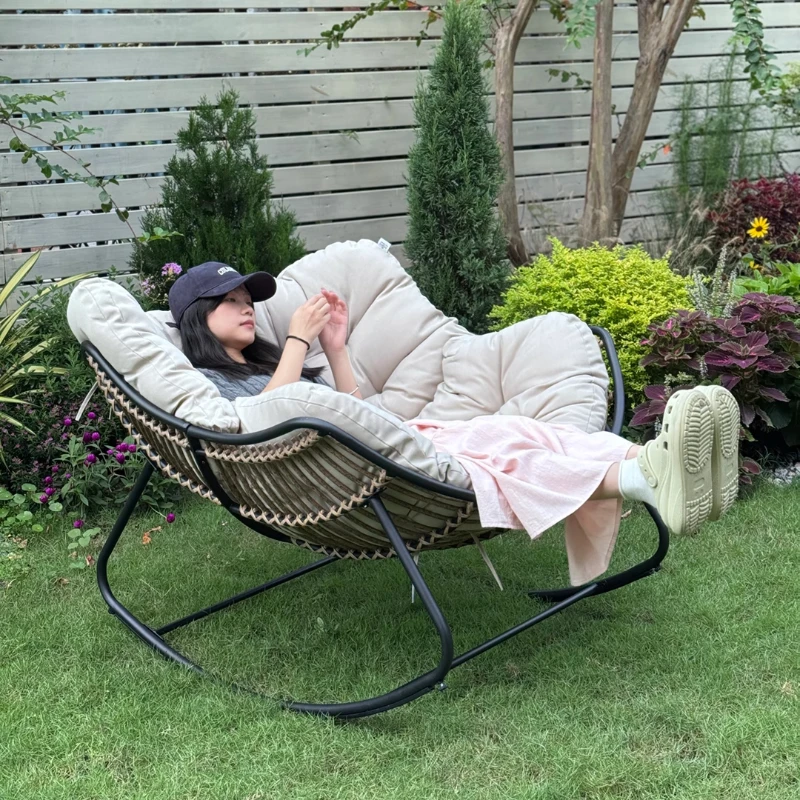 

Lazy rocking chair Balcony Leisure rocking chair Living room Adults and children nest chair can lie down and sleep