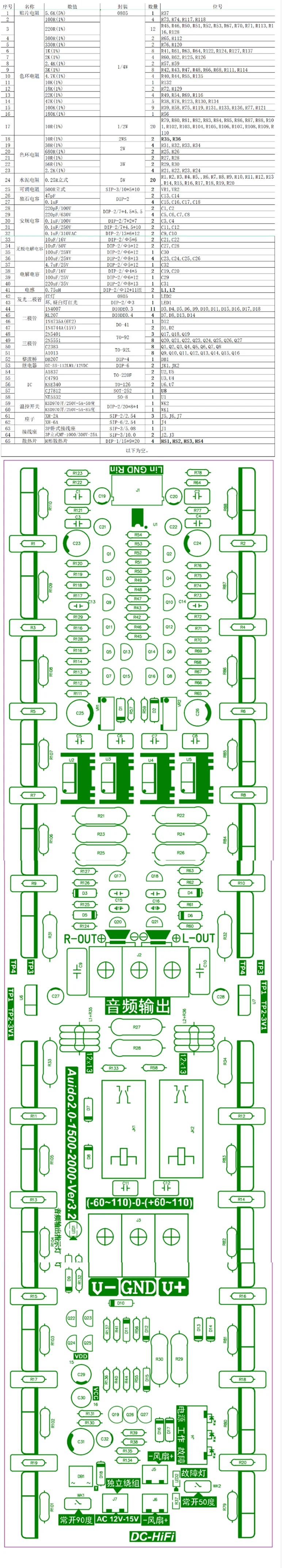 High-Power HiFi Amplifier Board 2.0 Two-Channel 2000W Stage Home Audio Amplifier PCB