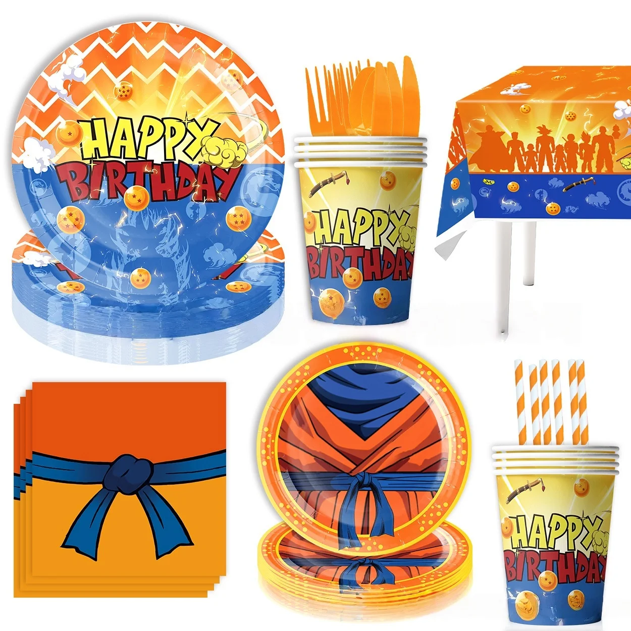 

Аниме Dragonball украшение на день рождения одноразовая посуда баннер торт Топпер Гоку вечерние воздушные шары набор тарелка декор на день рождения игрушка