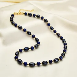 Natural Stone Baroque Fresh Water Pearl Necklace For Women Colour Bead Clavicle Chain 2022 Trendy Charm Handmade Jewelry Girl