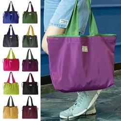 Drawstring Eco-Friendly Fashion Supermarket Shopping Bag Foldable Shopping Bag Reusable Waterproof Travel Grocery Bag Fashion
