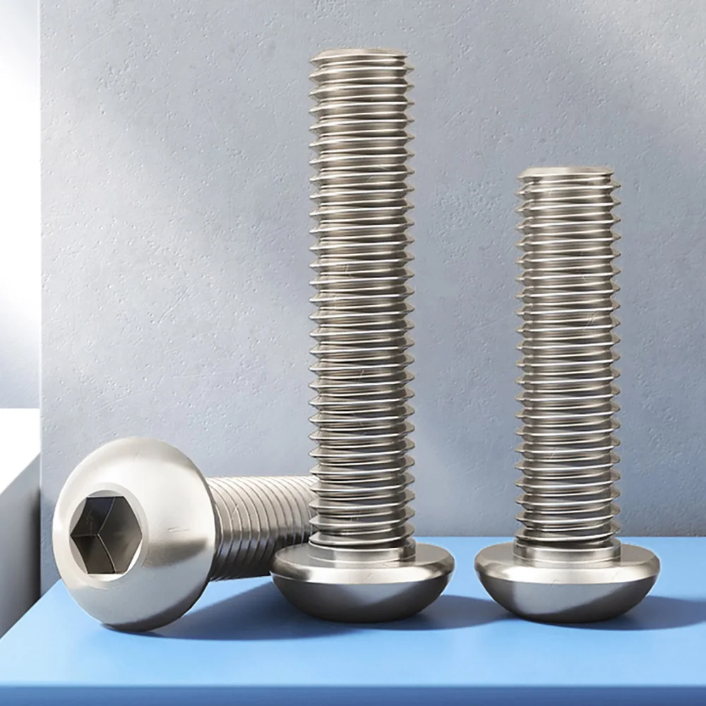 M3 M4 M5 Grade 10.9 Nickel-Plated Hex Socket Button Head Bolts Allen Screws for Equipment Repair & Heavy-Duty Machinery Build