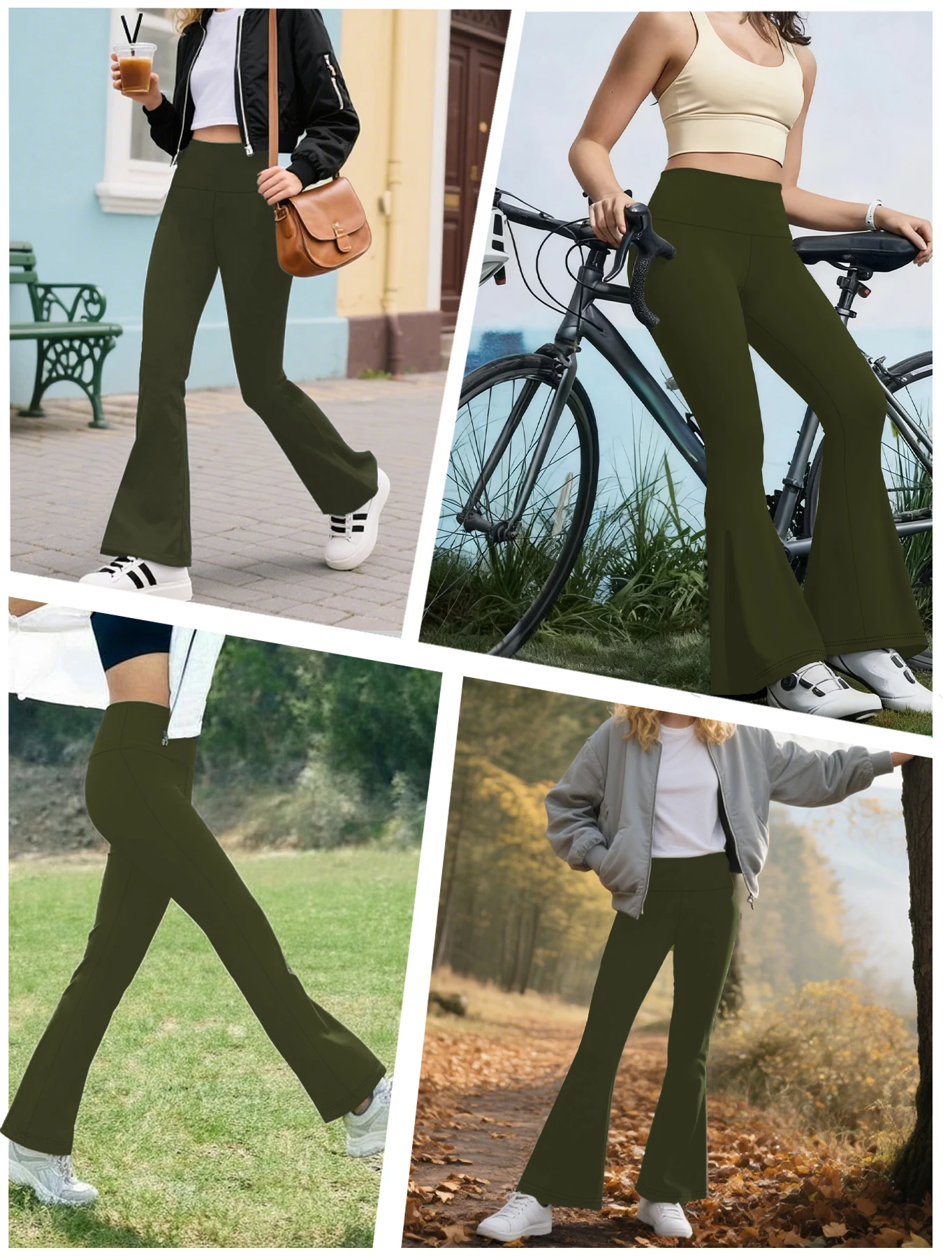 Elegante Damen-Flare-Hose mit hohem Bund für Yoga-Workouts. Geeignet für Damen-Leggings zur Freizeitnutzung. – Detail 5