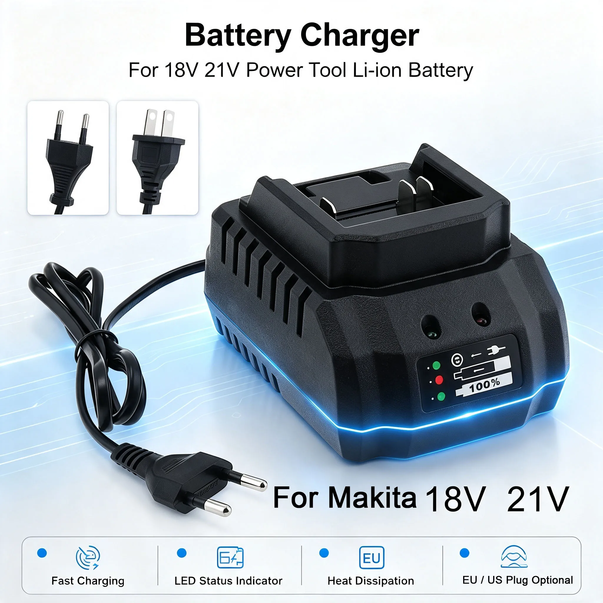 21V 0.5A 1.2A 2A 3A Charger for Makita Electric Drill Wrench Angle GrinderCharger Electric Tool Battery Charger Replacement Part