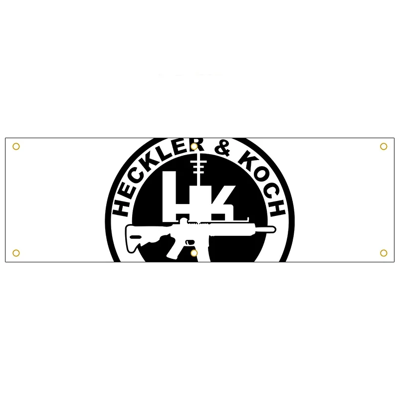 130GSM 150D Material Heckler & Koch Gun HK Banner 1.5ft*5ft (45*150cm) Size for Home Flag Indoor Outdoor Decor