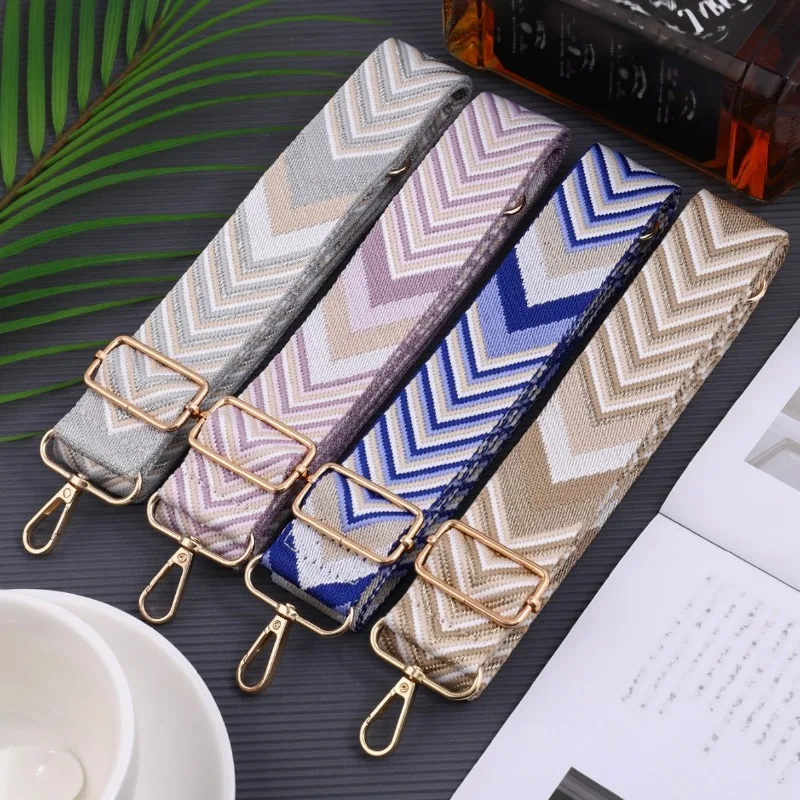 Adjustable Nylon/Cotton Bag Straps Fashion Women\'s Crossbody Messenger Stripes Shoulder Bags Colored Accessories for Handbags