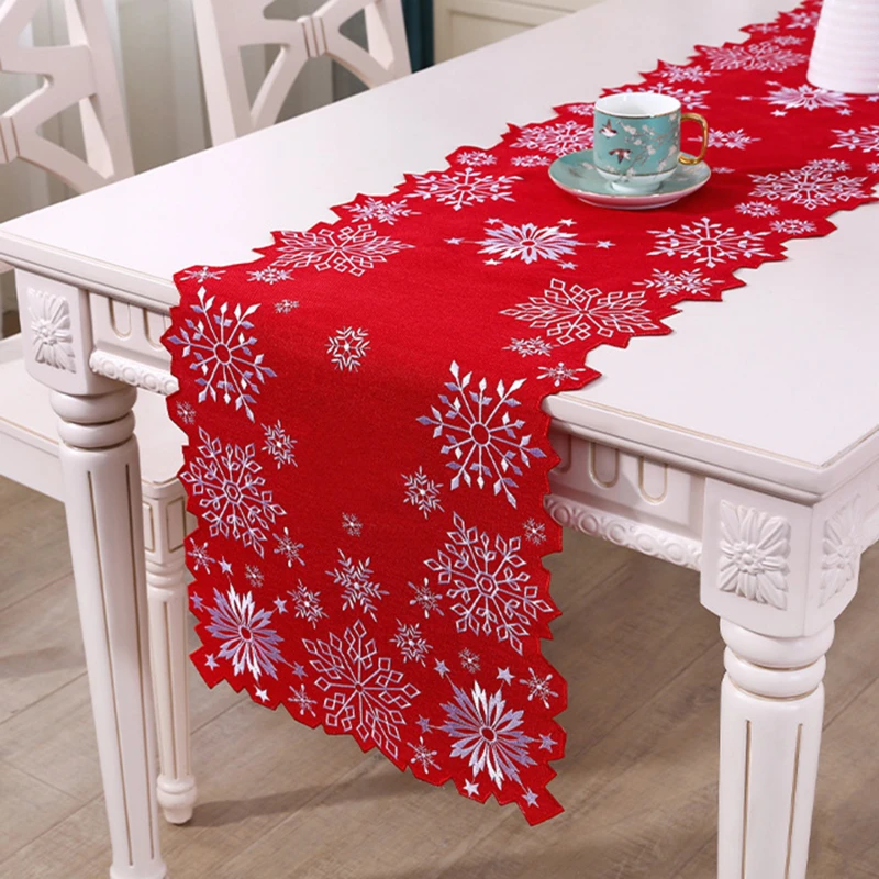 Linen Christmas Table Placemats Christmas Trees Snowmen Print Dining Table Mats Xmas Party Table Pads Supplies