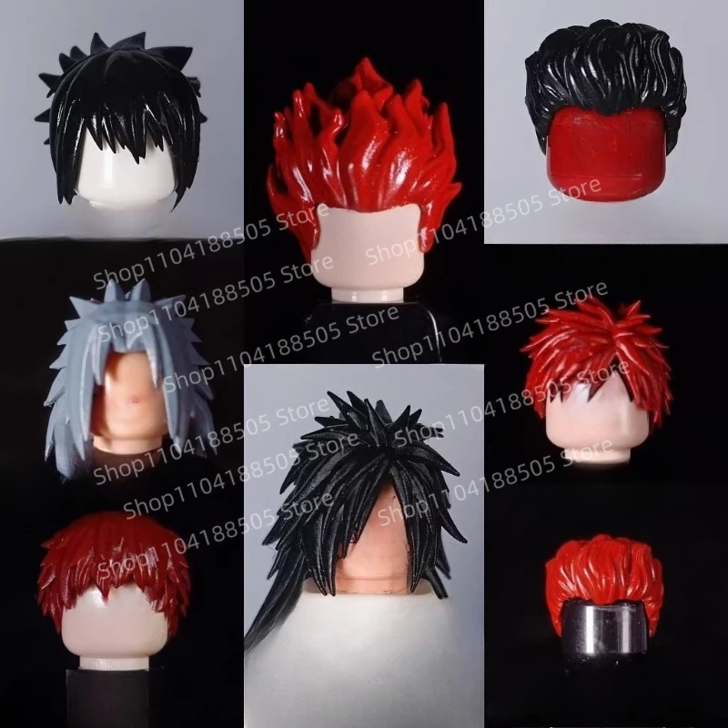 MOC Third-party Producer Zai Anime Hairstyle Accessories, Hair Head Splicing Assembly Model Ornaments, Building Blocks