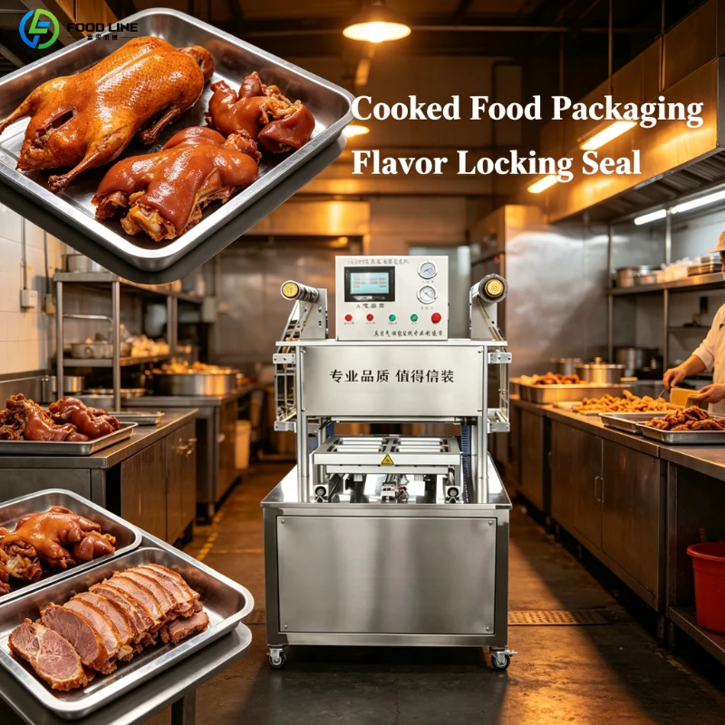 Automatic MAP Gas Flush Modified Atmosphere Food Sealer, Commercial Steak Machine for Butcher & Deli, Equipped with Roll Film