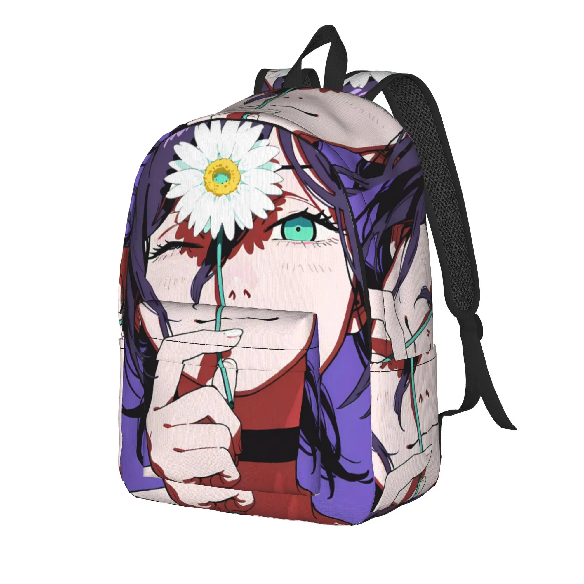 Kobeni nervous anime Backpack Girl Chainsaws Mans Soft Backpacks Polyester Cool School Bags Outdoor Custom Rucksack