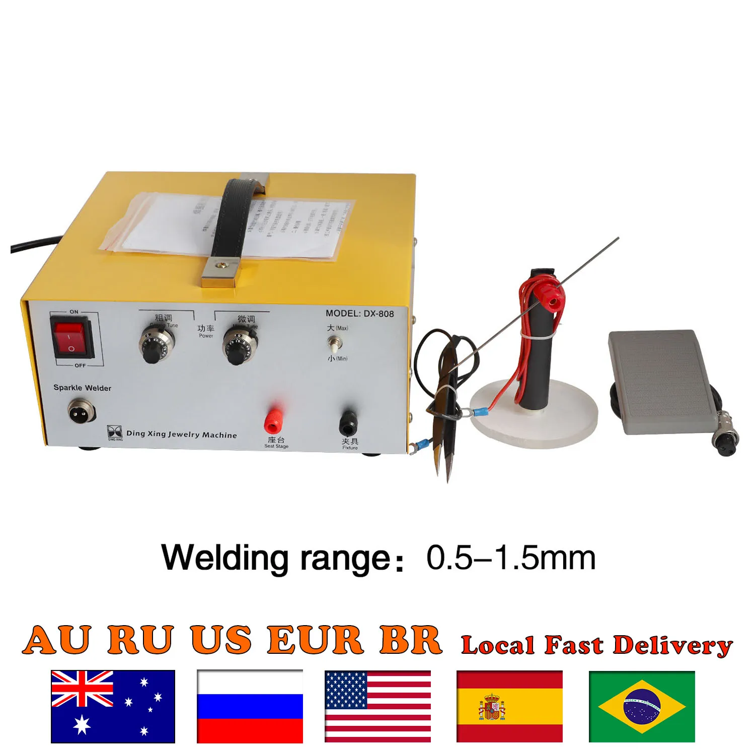 

110V/220V 800W Electric Jewelry Spot Welding Machine, Foot Pedal Control for Gold and Silver, 0.5-80A Adjustable Power