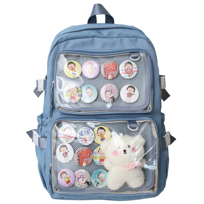 Japan ItaBag Transparent PVC Backpack School Bags For Girls Kawaii Casual Book Travel Rucksack