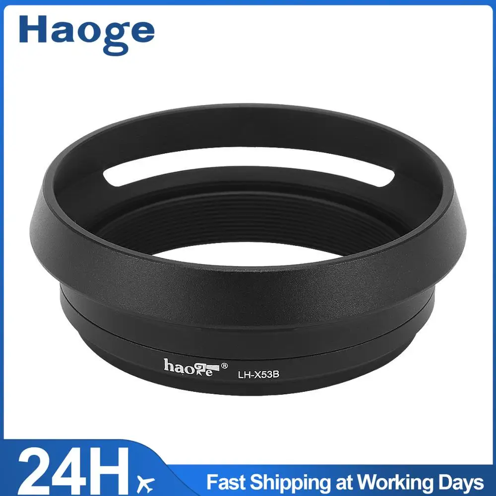 

Бленда Haoge LH-X53B 3в1 с переходным кольцом и набором крышек для камеры Fujifilm X70 X100 X100S X100T X100F X100V x100vi, черный