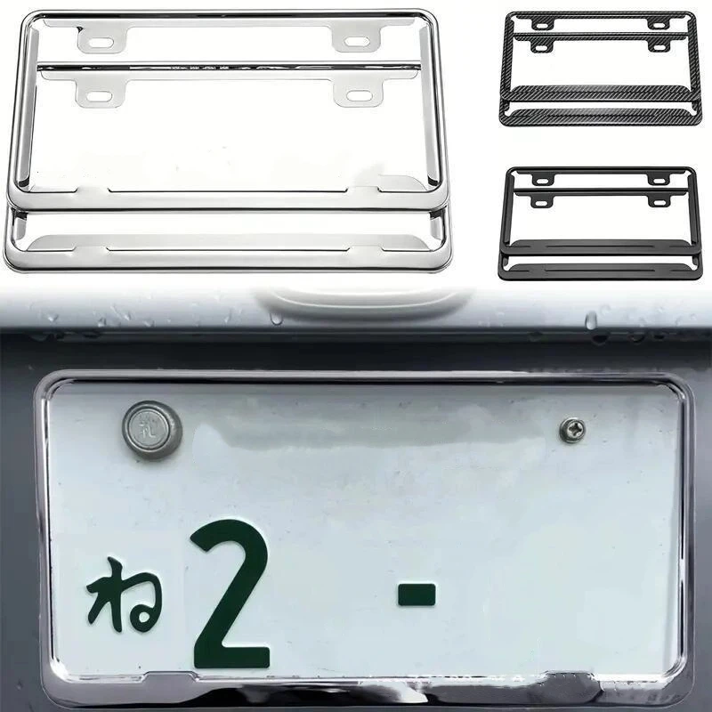 

1/2 шт. рамка номерного знака из нержавеющей стали, крышка номерного знака автомобиля, аксессуар для японского автомобиля стандартного размера