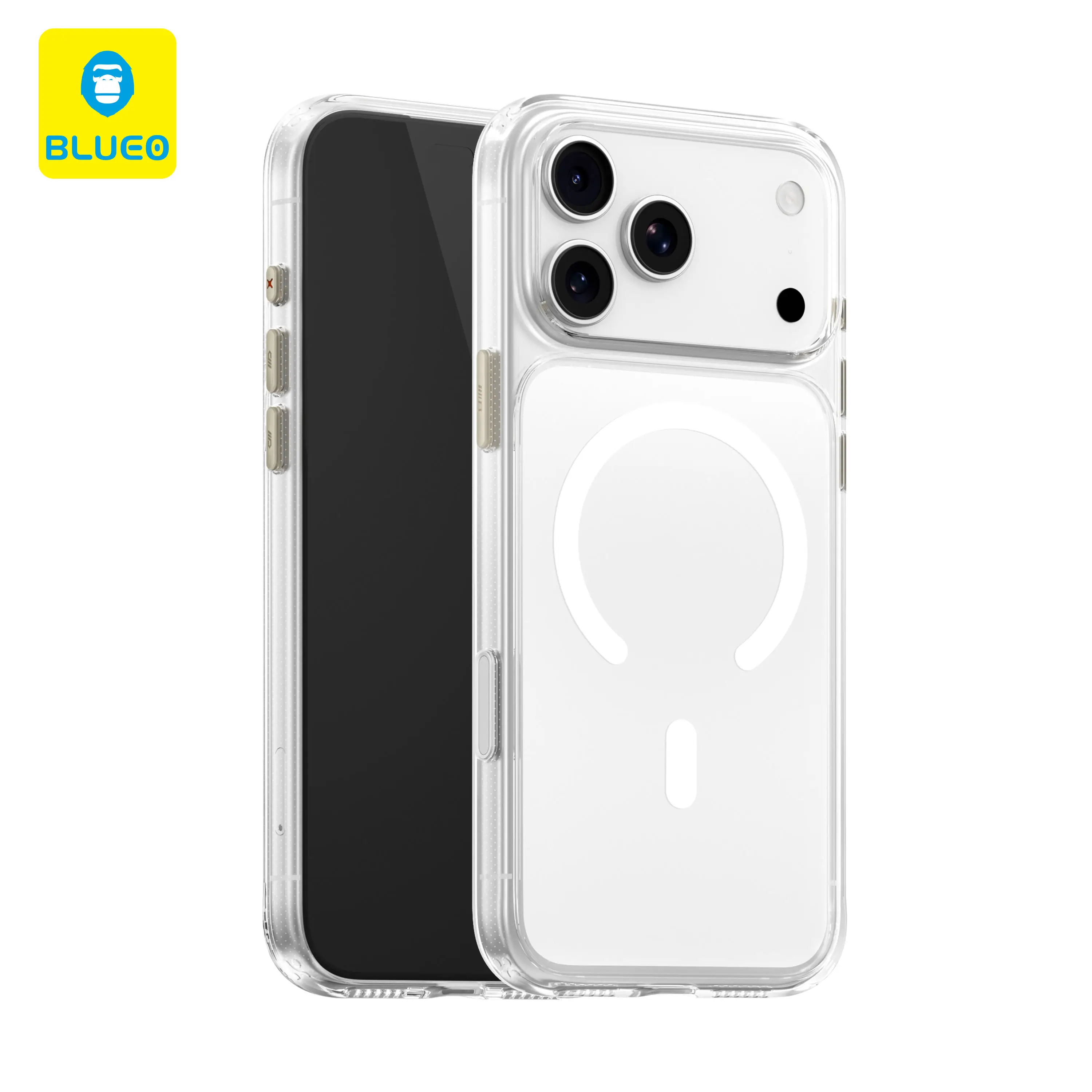 BLUEO For Iphone 18 Pro Max Case Crystal Clear Full Transparent Magnetic Anti-Yellow Anti-Fingerprint Case For iphone 18 Pro