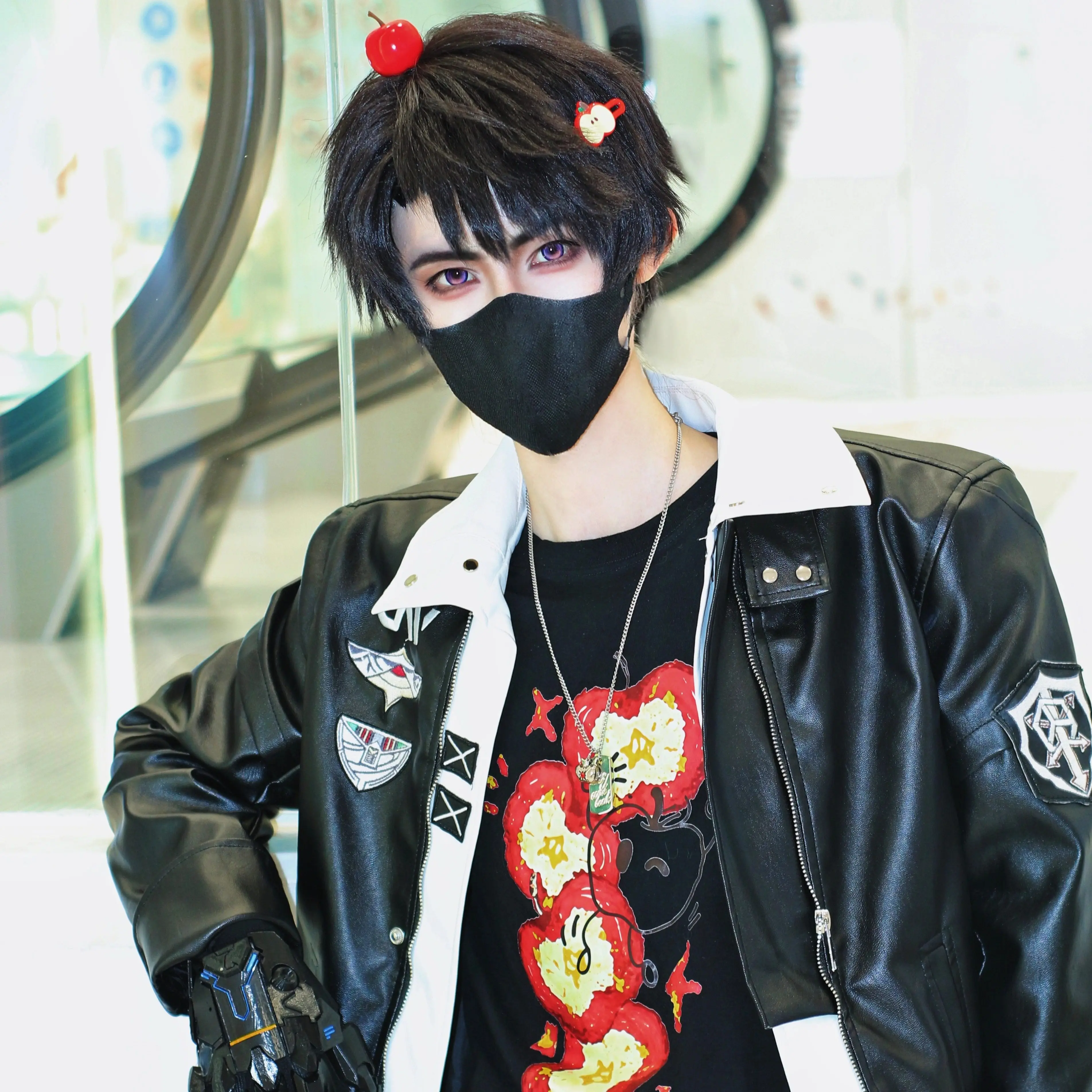 

Anime Love and Deepspace Caleb Cosplay Anime Costume Uniform Leather Jacket Coat Party Cosplay Dress Up Halloween Gift Game