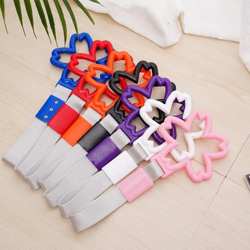 Tow Strap Car Static Belt Handle Charm Decorative Car Handrail Belt Rear Bumper Warning Ring Car Hand Pull Ring Handle Strap