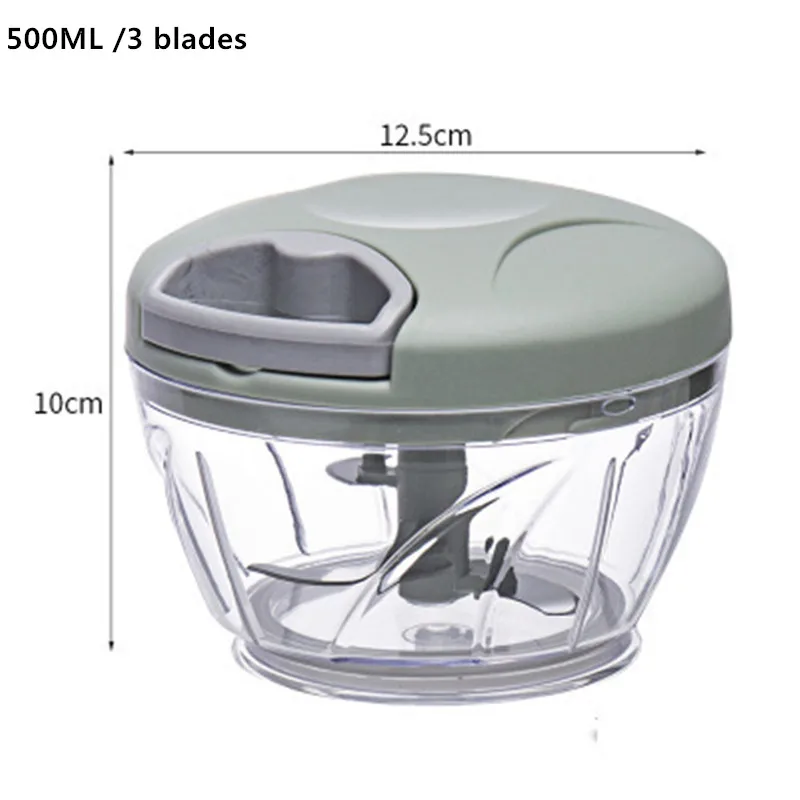 500/900ML 수동 고기 Mincer 마늘 쵸퍼 핸드 풀 프레스 크러셔 야채 분쇄기 칠리 양파 커터 주방 요리 도구