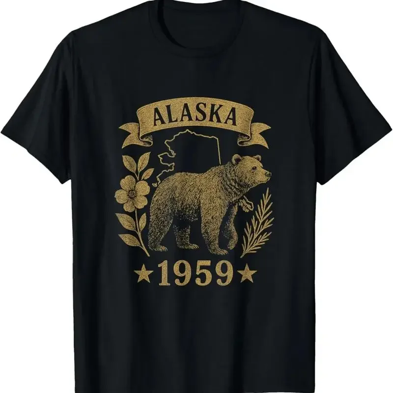 Alaska 1959 Vintage Bear Retro Wilderness Heritage Vibes T Shirt