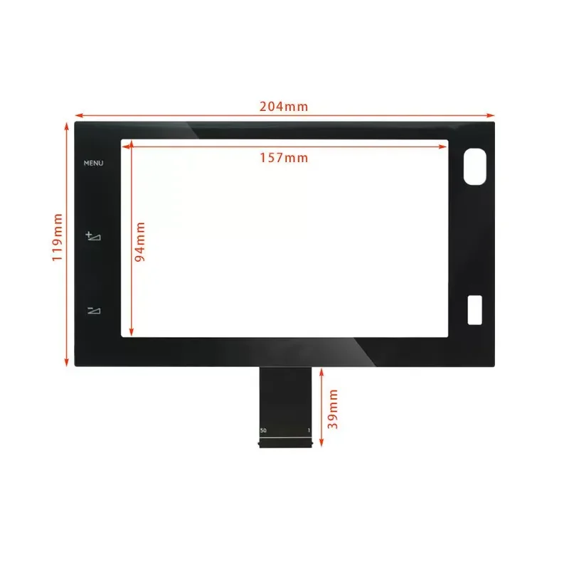 for Peugeot 208 2008 overseas version capacitive touch screen handwriting outer screen with car logo