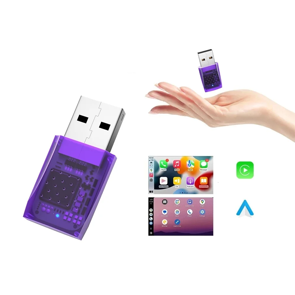 

Оптовый интеллектуальный проводной к беспроводному адаптеру CarPlay Android Auto Dongle OEM ODM с Wi-Fi 5 ГГц, универсальный для Apple Cars Car Play