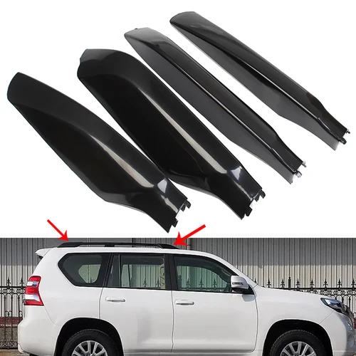 4 unids/set portaequipajes cubierta final de riel reemplazo para Toyota Land Cruiser Prado 150 FJ150 2010-2015 2016 2017 2018 accesorios de coche
