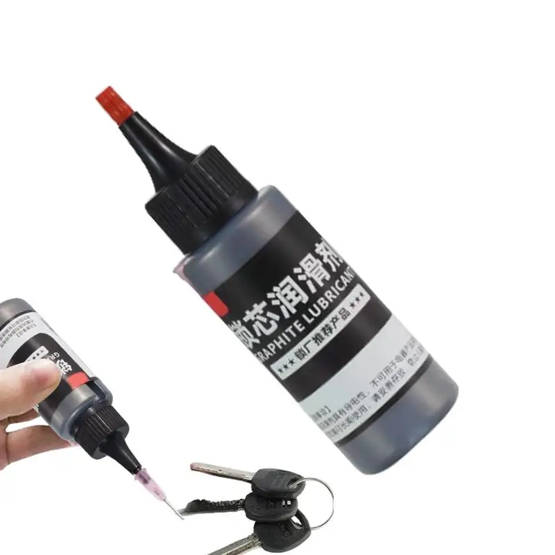 Graphite Lock Lubricant 50ml Natural Solid Graphite Lubricant Multifunctional Portable Lock Lubricant Powder With Needle Tube