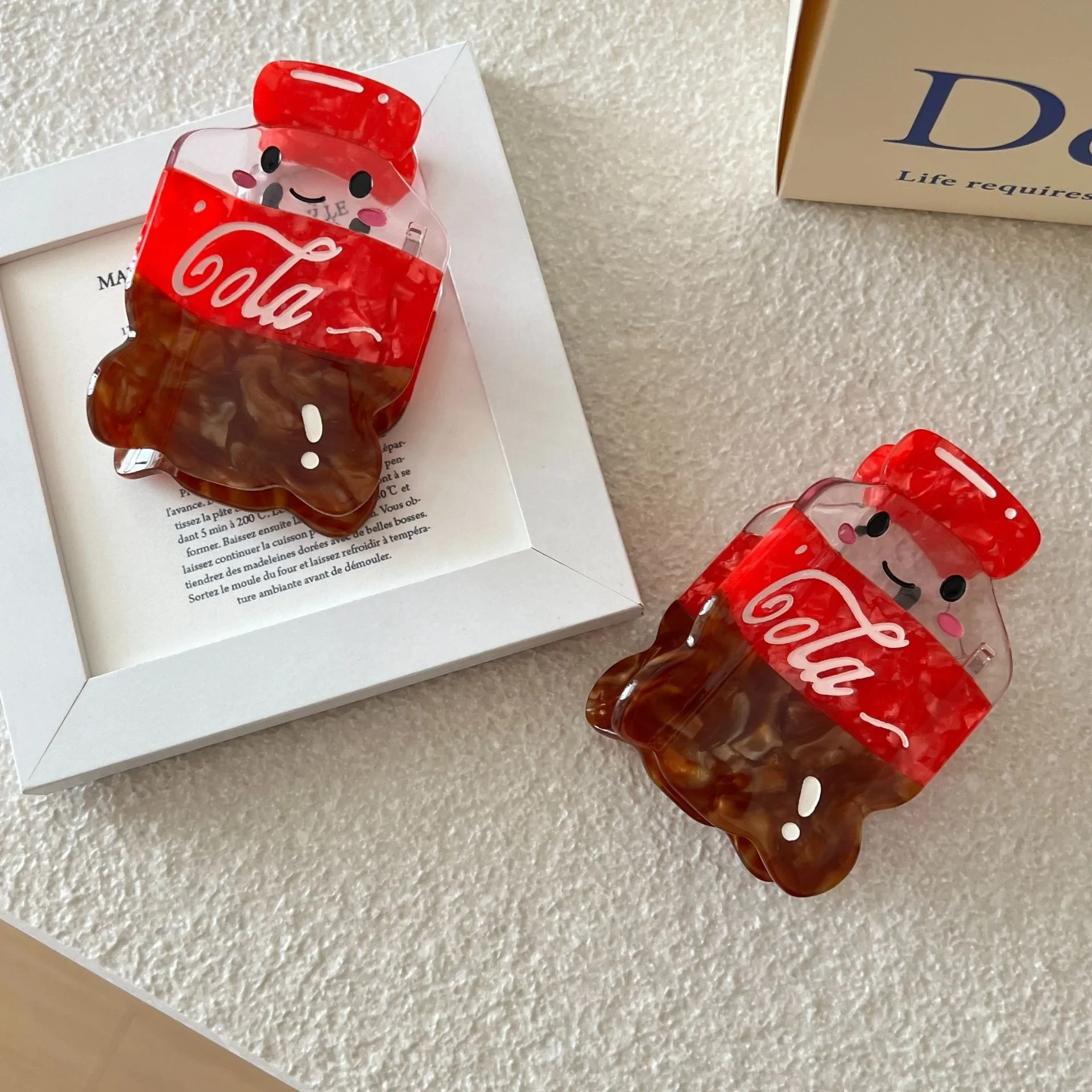 جديد كول كولا مشبك شعر متعة شرب زجاجة مشبك شعر خلات فحم الكوك الصيف مخلب كليب القرش كليب إكسسوارات الشعر للنساء الفتيات