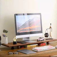 Solid Walnut Monitor Stand Desktop Riser for Computer Screen Laptop Desk Organizer with Cable Management & Ergonomic Design