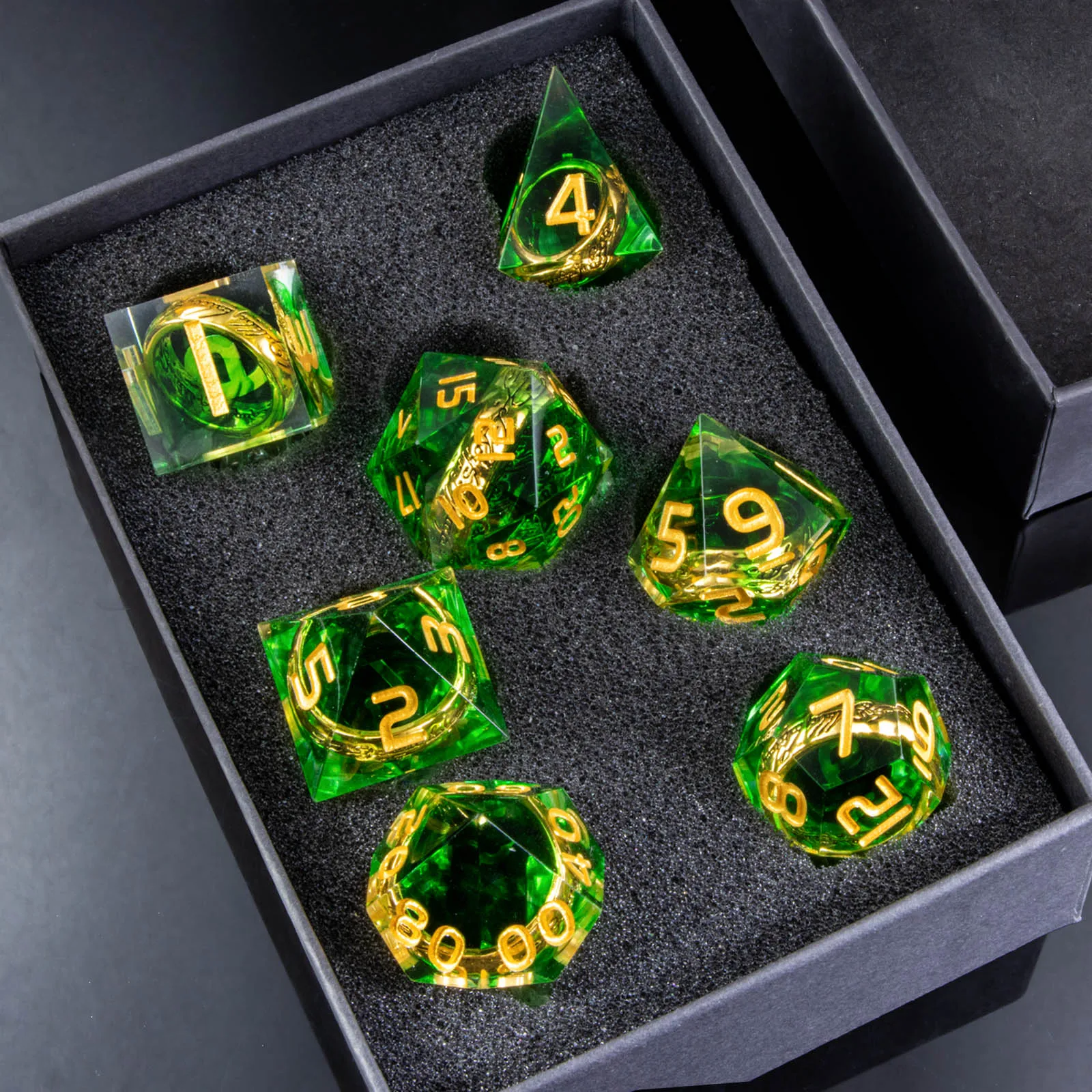 

Набор кубиков Magic Lord Rings, 7 шт., для D&D (Dungeons and Dragons), набор кубиков LOTR D&D для ролевых игр, кубики из смолы с острыми краями
