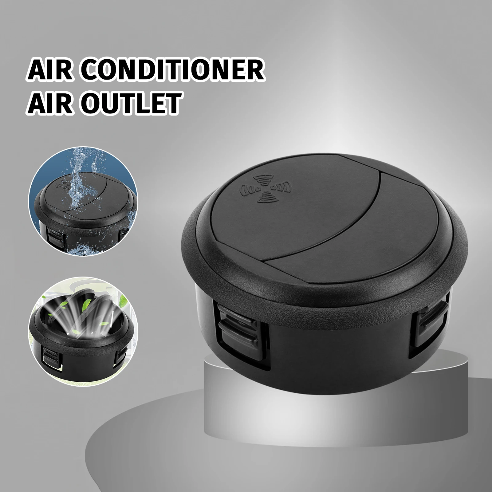1pc Round AC Diffuser Durable ABS Swivel Air Vent Black for RVs Fifth Wheels Motorhomes Travel Trailers Accessories