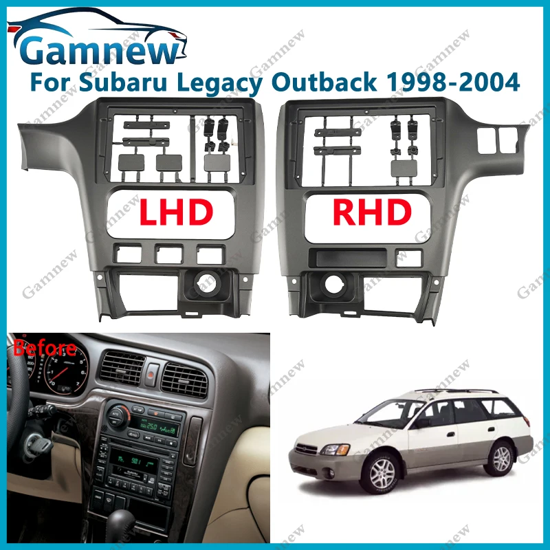

9 Inch Car Frame Fascia Adapter For Subaru Legacy Outback Lancaster 1998-2004 Android Radio Dash Fitting Panel Kit