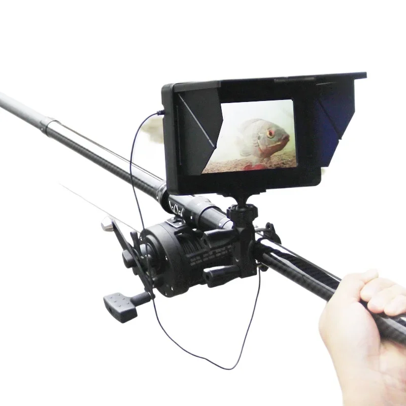5-Inch 195-degree wide-angle high definition pond underwater fishing camera with cable, with fishing rod fishing reel