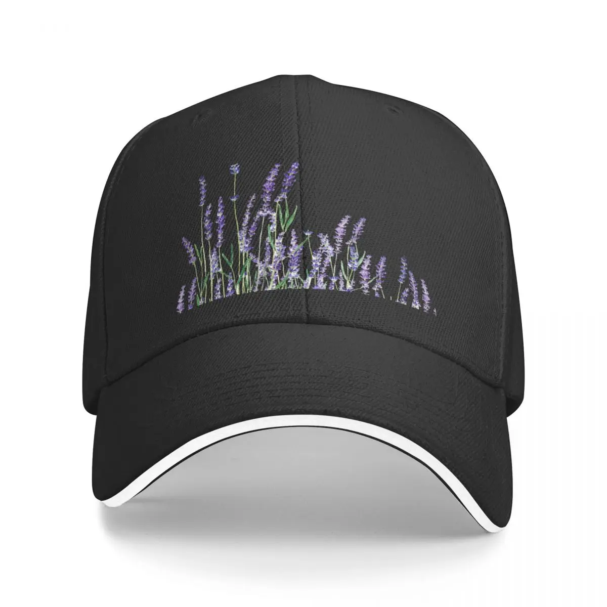 purple lavender horizontal watercolor Baseball Cap Custom Cap Golf Wear Sunscreen Kids Hat Ladies Men's