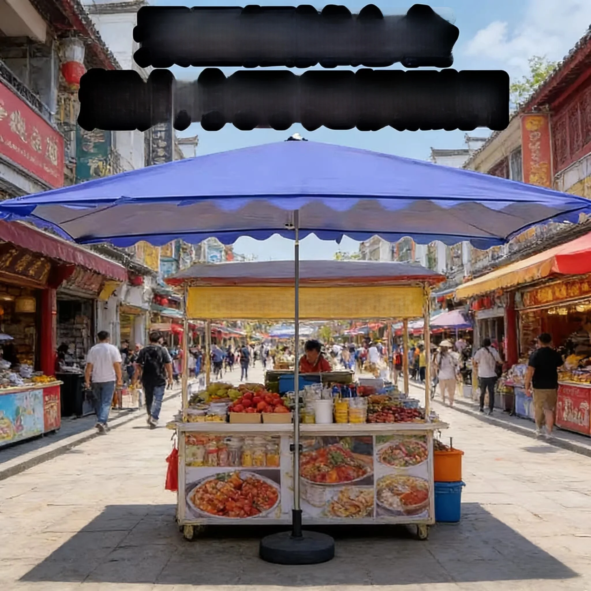 

Thickened Outdoor Rectangle Umbrella Sunshade Business Stall Selling Rainproof Sun Blocking Umbrella Long Handle Polyester Fa...