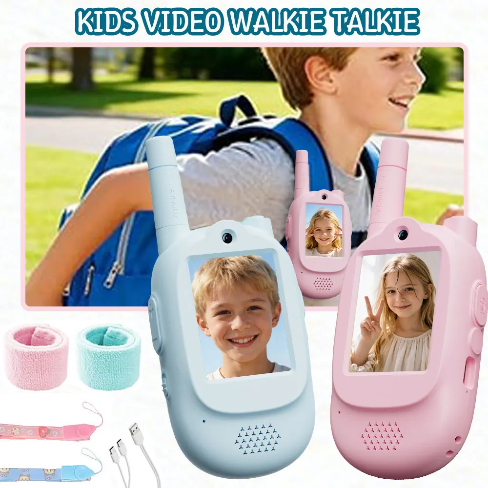 video-walkie-talkies-for-kids-toys-2-pcs-walkie-talkie-with-camera-long-range-2-way-radio-christmas-birthday-gift-for-boy-girl